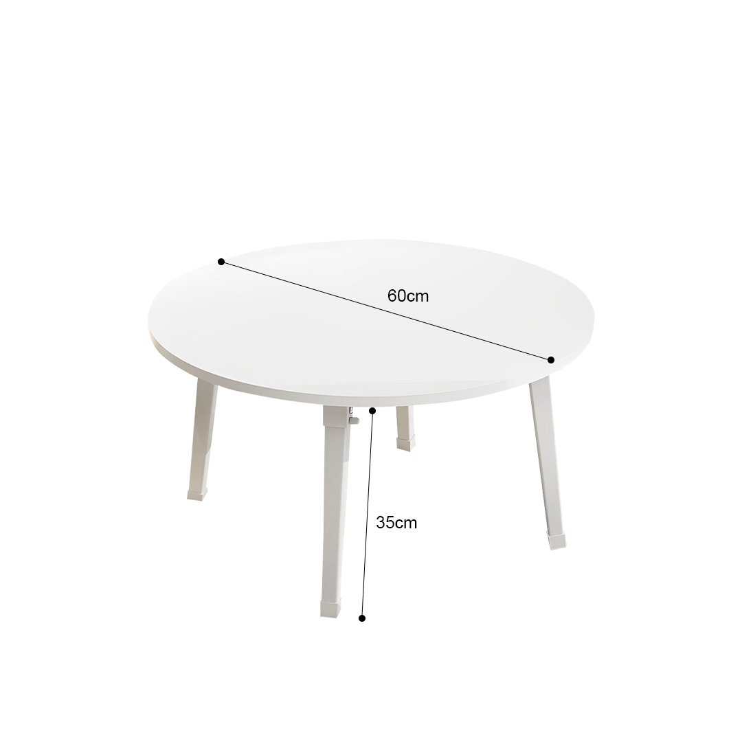 SOGA 2X White Portable Floor Table Small Round Space-Saving Mini Desk Home Decor, Desks & Computer Tables, , , , ,  - NZ DEPOT 4