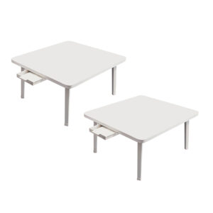 SOGA 2X White Portable Floor Table Small Square Space-Saving Mini Desk Home Decor, Desks & Computer Tables, , , , ,  - NZ DEPOT 1