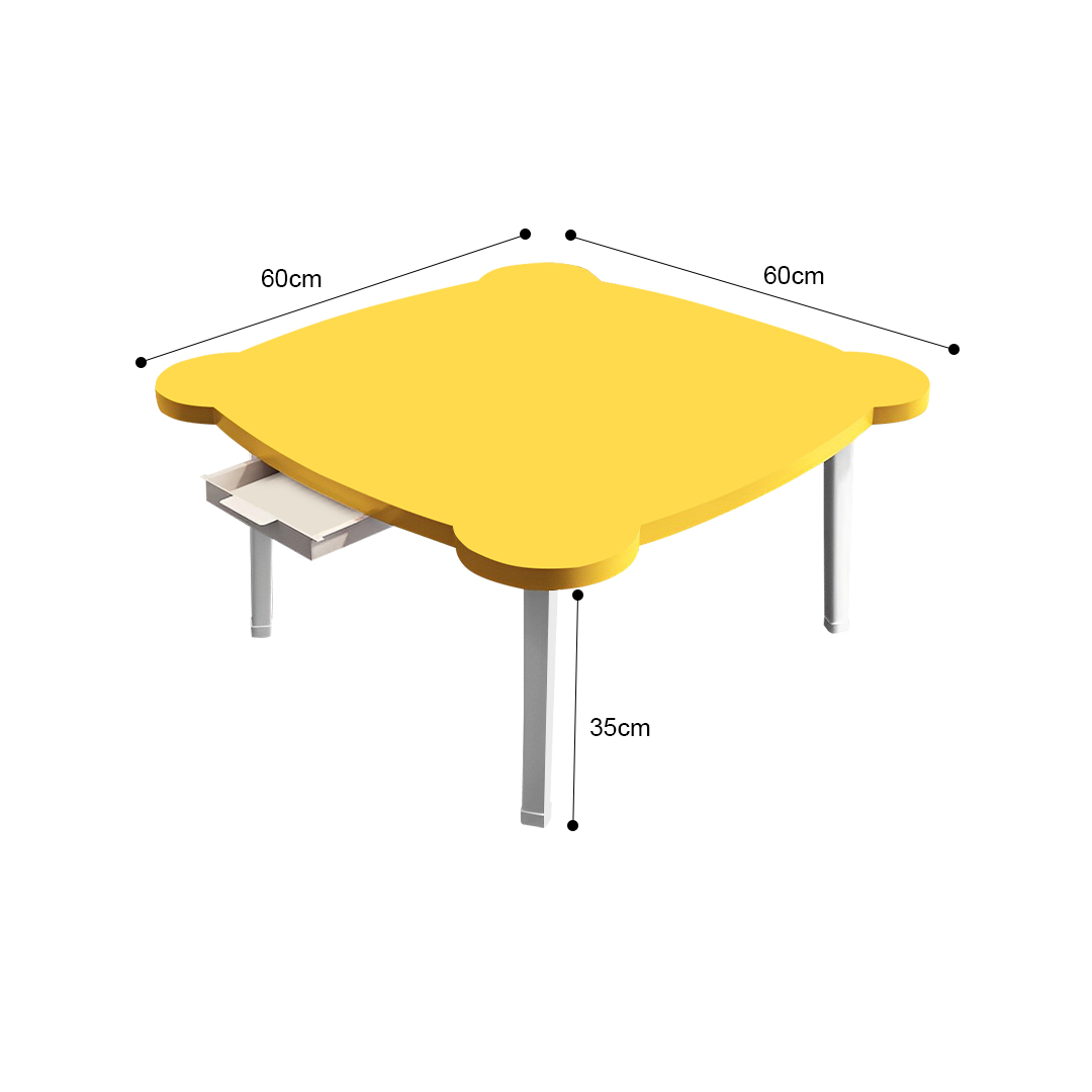 SOGA 2X Yellow Minimalist Cat Ear Portable Floor Table Small Space-Saving Mini Desk Home Decor, Desks & Computer Tables, , , , ,  - NZ DEPOT 4