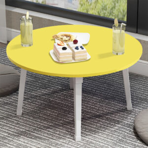 SOGA 2X Yellow Portable Floor Table Small Round Space-Saving Mini Desk Home Decor, Desks & Computer Tables, , , , ,  - NZ DEPOT 2