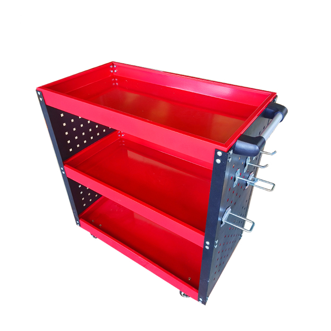 Soga 3 Tier Tool Storage Cart Portable Service Utility Heavy Duty Mobile Trolley With Hooks Red, Garden, Tools &Amp; Hardware, Garage Storage &Amp; Organisation, Tool Organisers, , ,  - Nz Depot 1