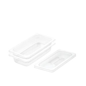 SOGA 65mm Clear Gastronorm GN Pan 1/3 Food Tray Storage Bundle of 2 with Lid, Home & Living, Kitchen & Dining, Bakeware, Baking Trays, ,  - NZ DEPOT 1