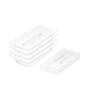 SOGA 65mm Clear Gastronorm GN Pan 1/3 Food Tray Storage Bundle of 4 with Lid, Home & Living, Kitchen & Dining, Bakeware, Baking Trays, ,  - NZ DEPOT 1