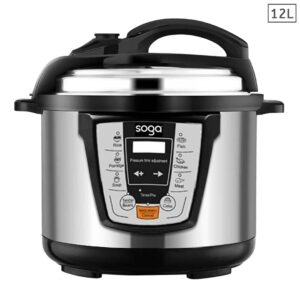 SOGA Electric Stainless Steel Pressure Cooker 12L 1600W Multicooker 16, Electronics & Appliances, Appliances, Small Kitchen Appliances, Benchtop Cooking, Slow Cookers & Pressure Cookers,  - NZ DEPOT 1