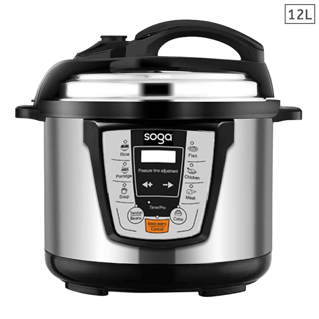 Soga Electric Stainless Steel Pressure Cooker 12L 1600W Multicooker 16, Electronics &Amp; Appliances, Appliances, Small Kitchen Appliances, Benchtop Cooking, Slow Cookers &Amp; Pressure Cookers,  - Nz Depot 1