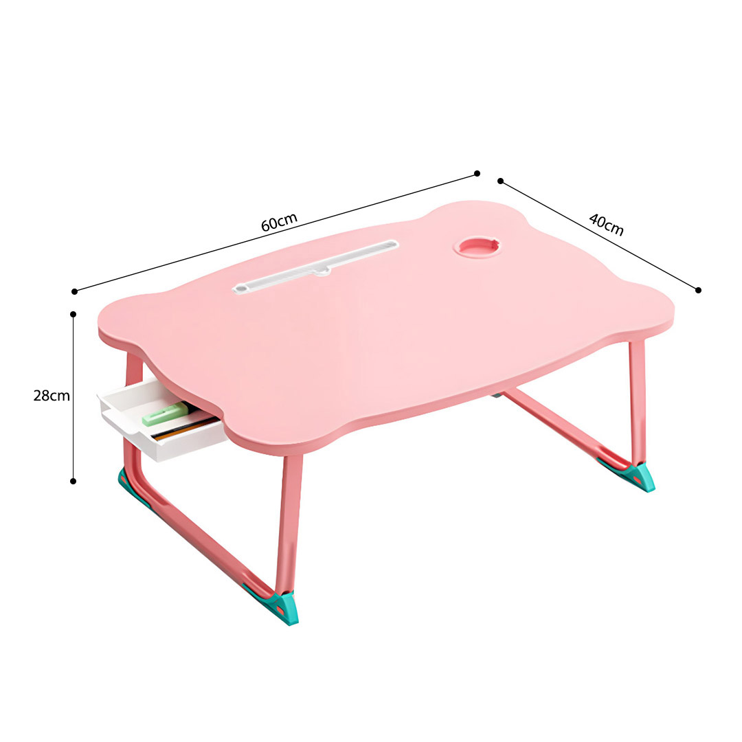 Soga Pink Portable Bed Table Adjustable Folding Mini Desk With Mini Drawer And Cup-Holder Home Decor, Desks &Amp; Computer Tables, , , , ,  - Nz Depot 7