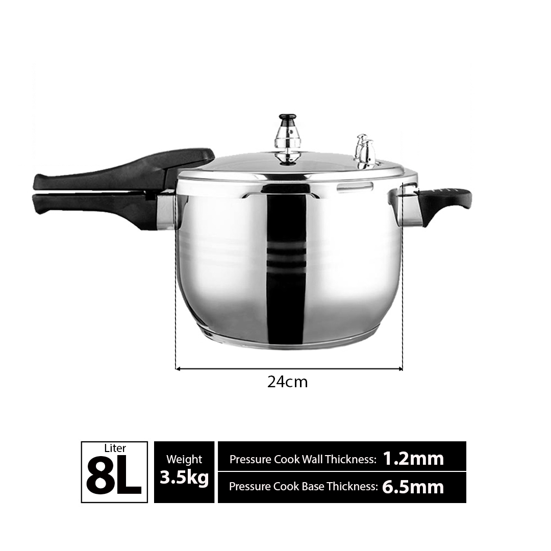 2X 8L Commercial Grade Stainless Steel Pressure Cooker, Electronics &Amp; Appliances, Appliances, Small Kitchen Appliances, Benchtop Cooking, Slow Cookers &Amp; Pressure Cookers,  - Nz Depot 7