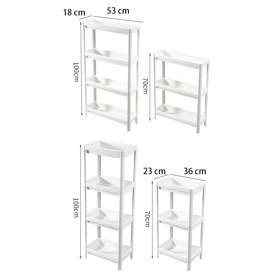 DS BS 4 Tier Wide Slide-Out Trolley Rack Shelf Organizer