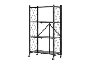 DS BS Foldable 4 Tier Kitchen Trolley Shelving Unit with Wheels PR65096 Kitchen Trolley NZ DEPOT