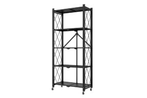 DS BS Foldable 5 Tier Kitchen Trolley Shelving Unit with Wheels PR65095 Kitchen Trolley NZ DEPOT