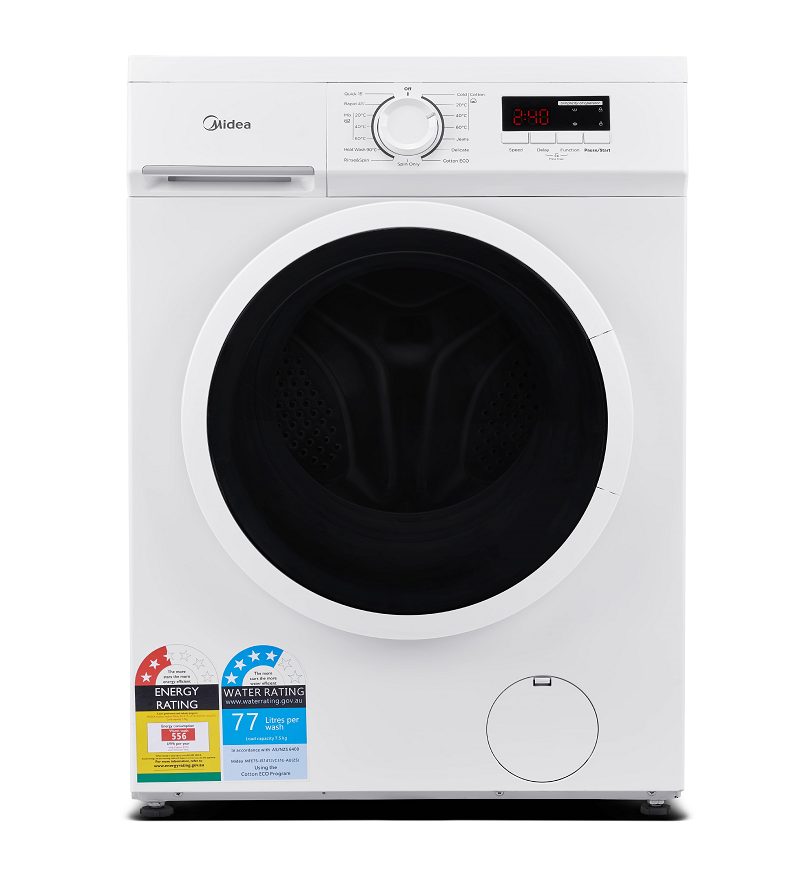 Midea 7.5KG Front Load Washing Machine - White Color - Front Load Washing Machines - MFE75-JS1412/C31E-AU(25)-1 - NZ DEPOT