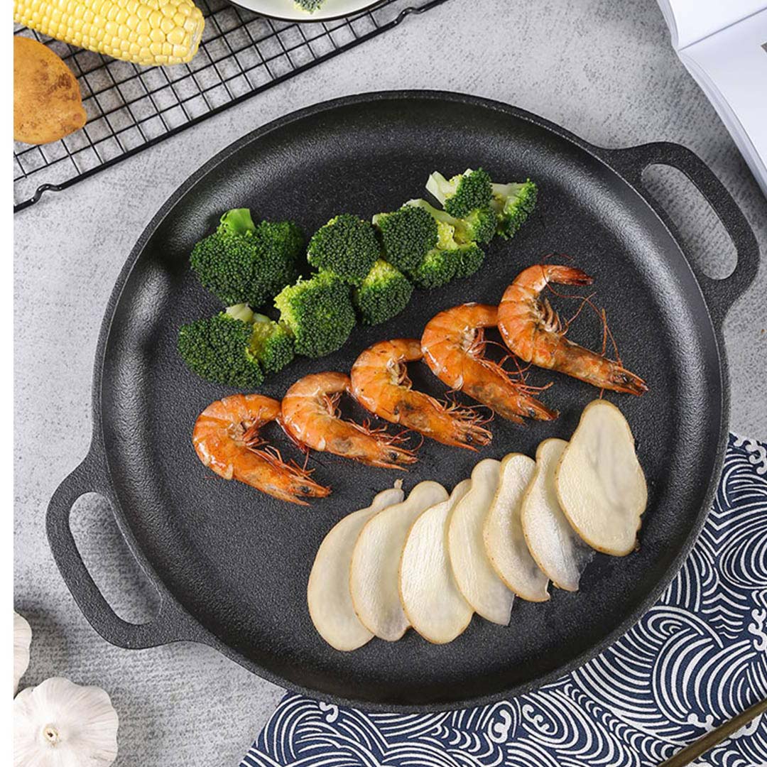 Soga 2X Cast Iron 35Cm Frying Pan Skillet Coating Steak Sizzle Platter, Home &Amp; Living, Kitchen &Amp; Dining, Cookware, Griddles &Amp; Grill Pans, ,  - Nz Depot 10