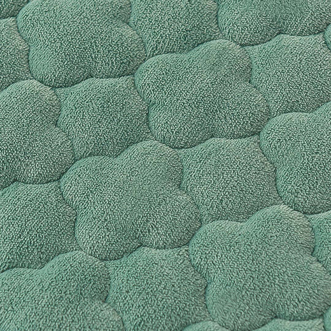 SOGA 2X Green 153cm Wide Mattress Cover Thick Quilted Fleece Stretchable Clover Design Bed Spread Sheet Protector with Pillow Covers, Home & Living, Bedroom, Bedding, Mattress Protectors, Underlays & Toppers, ,  - NZ DEPOT 9