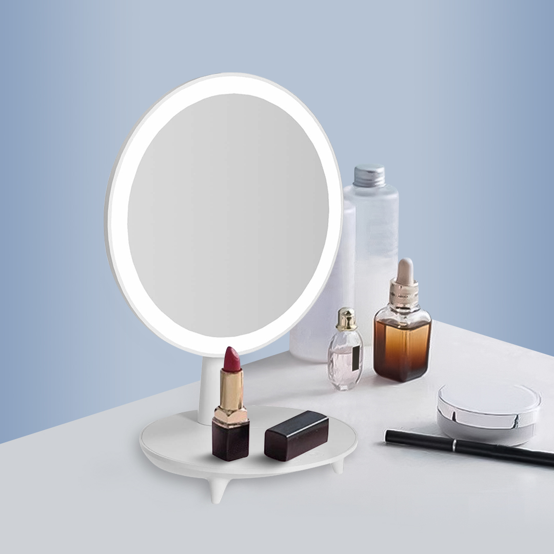 Soga 2X Round White Rechargeable Led Light Makeup Mirror Tabletop Vanity Home Decor, Home, Bathroom, Bathroom Accessories, Bathroom Storage, ,  - Nz Depot 2