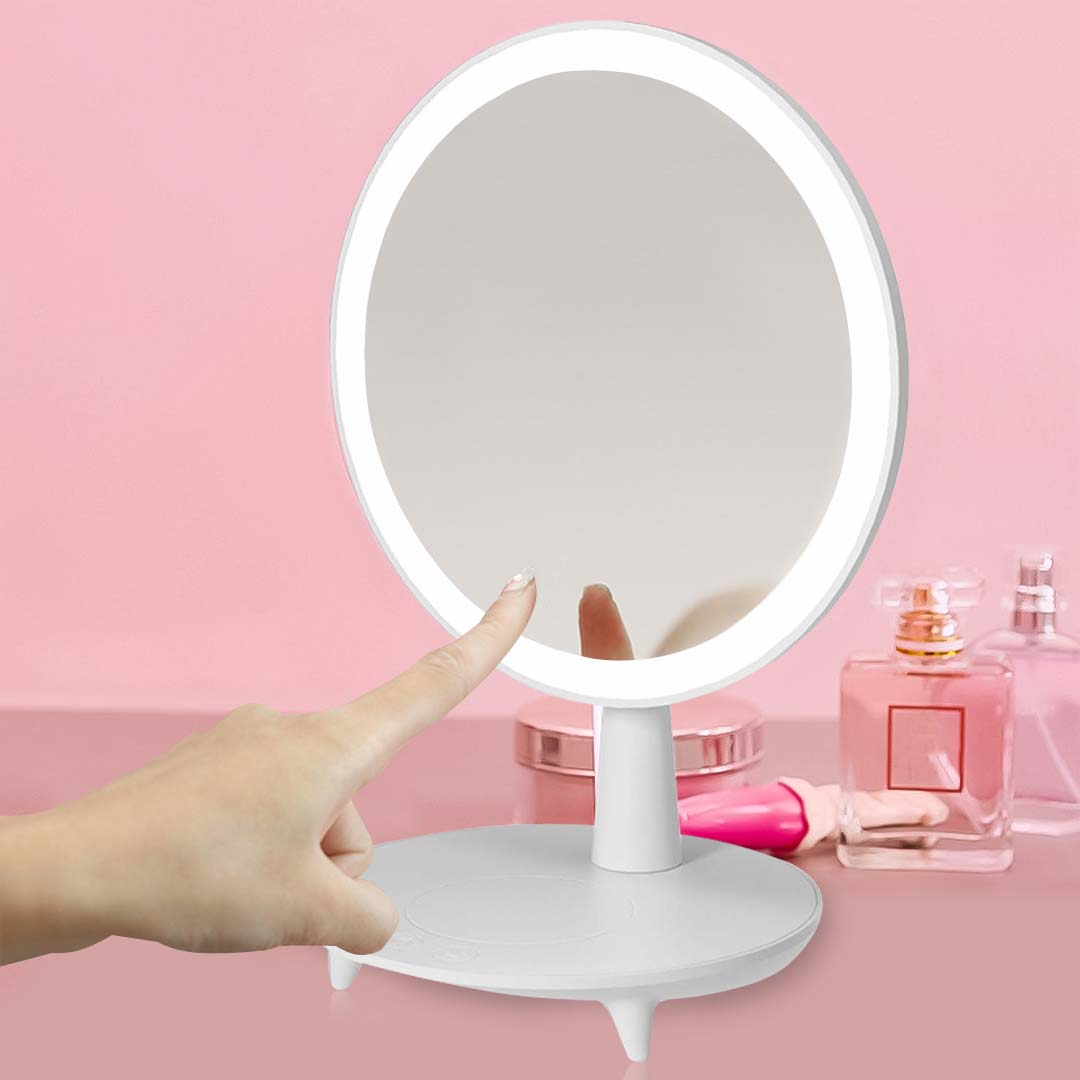 Soga 2X Round White Rechargeable Led Light Makeup Mirror Tabletop Vanity Home Decor, Home, Bathroom, Bathroom Accessories, Bathroom Storage, ,  - Nz Depot 3