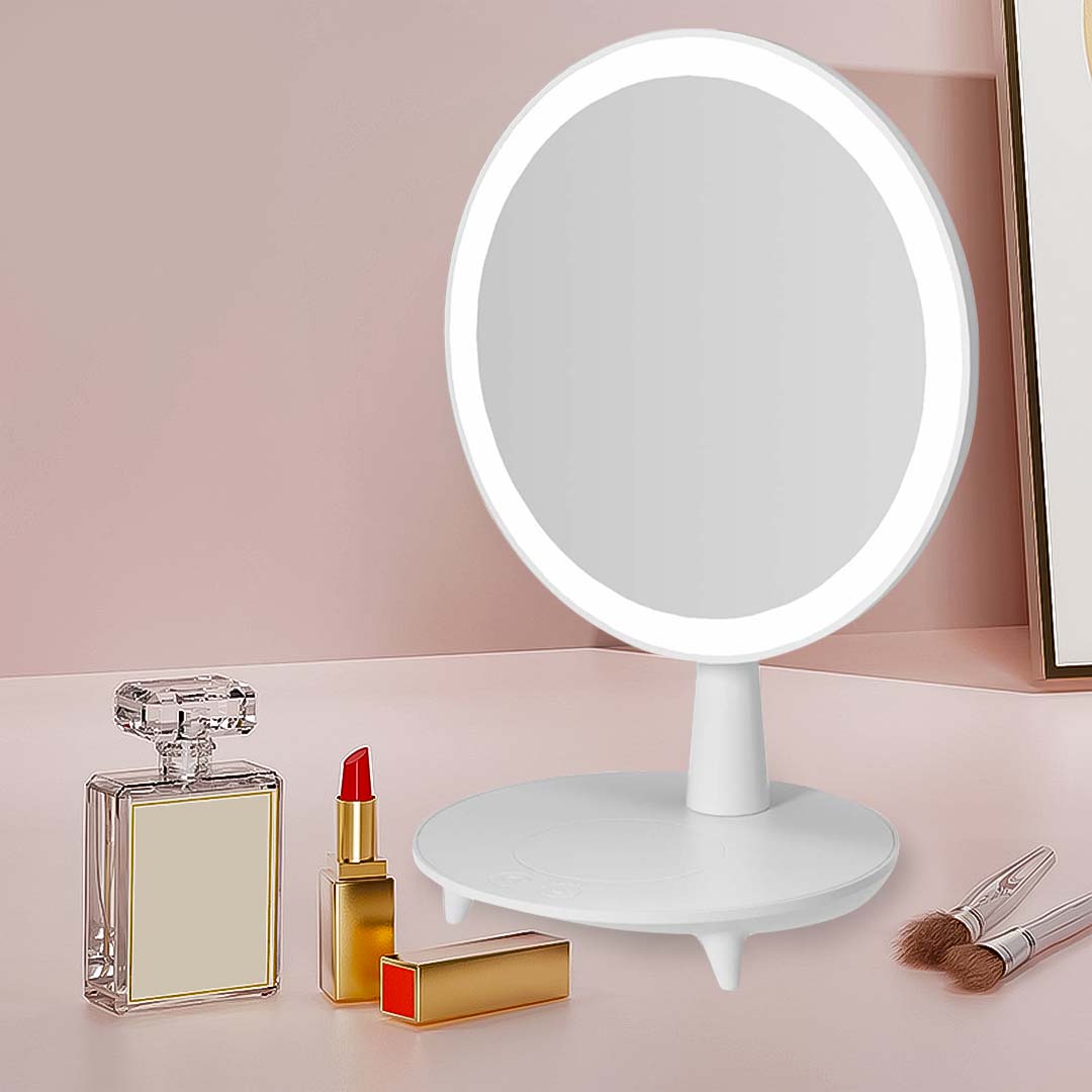 Soga 2X Round White Rechargeable Led Light Makeup Mirror Tabletop Vanity Home Decor, Home, Bathroom, Bathroom Accessories, Bathroom Storage, ,  - Nz Depot 9