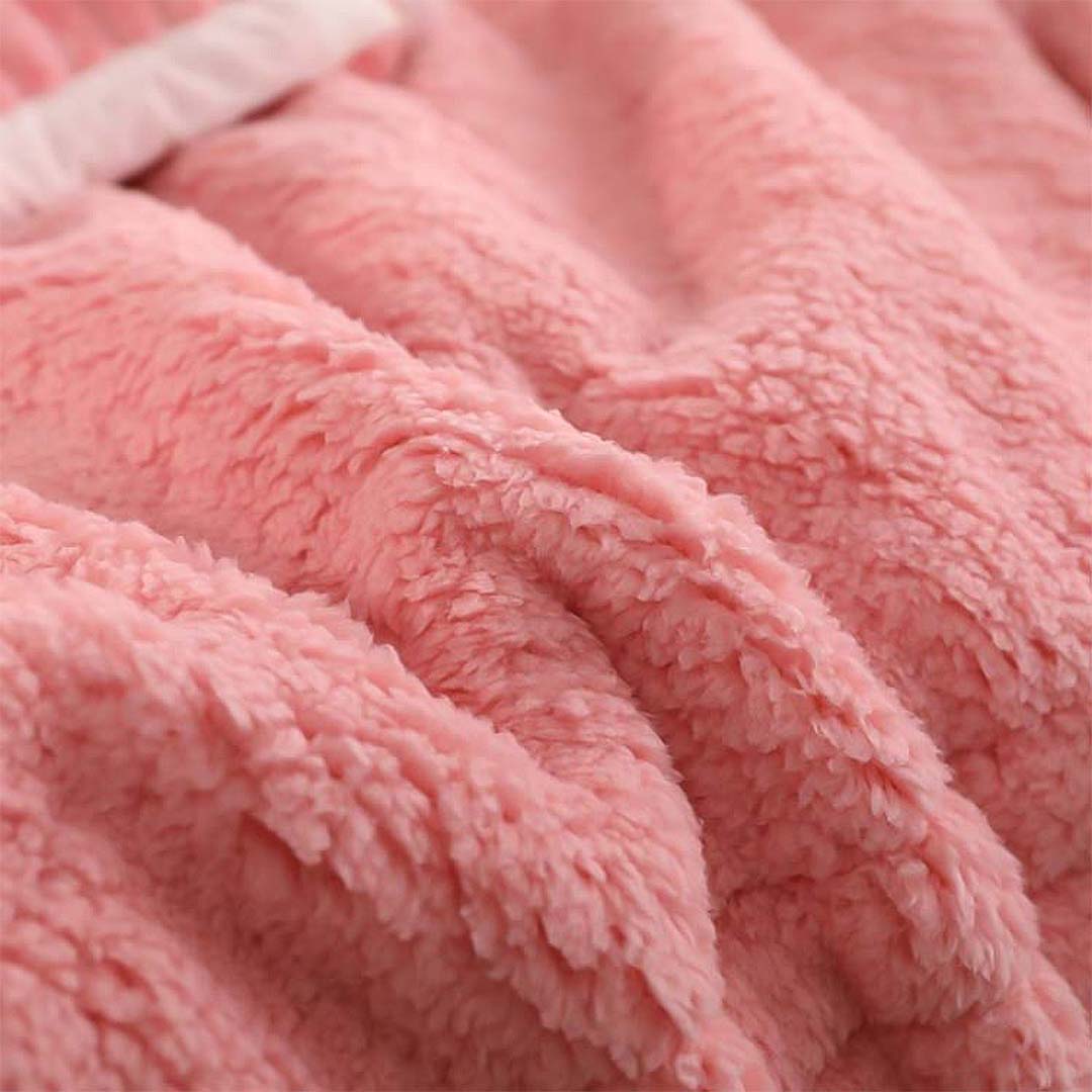 Soga 2X Throw Blanket Warm Cozy Double Sided Thick Flannel Coverlet Fleece Bed Sofa Comforter Pink, Home, Bed Linen, Throws And Blankets, Blankets, ,  - Nz Depot 6