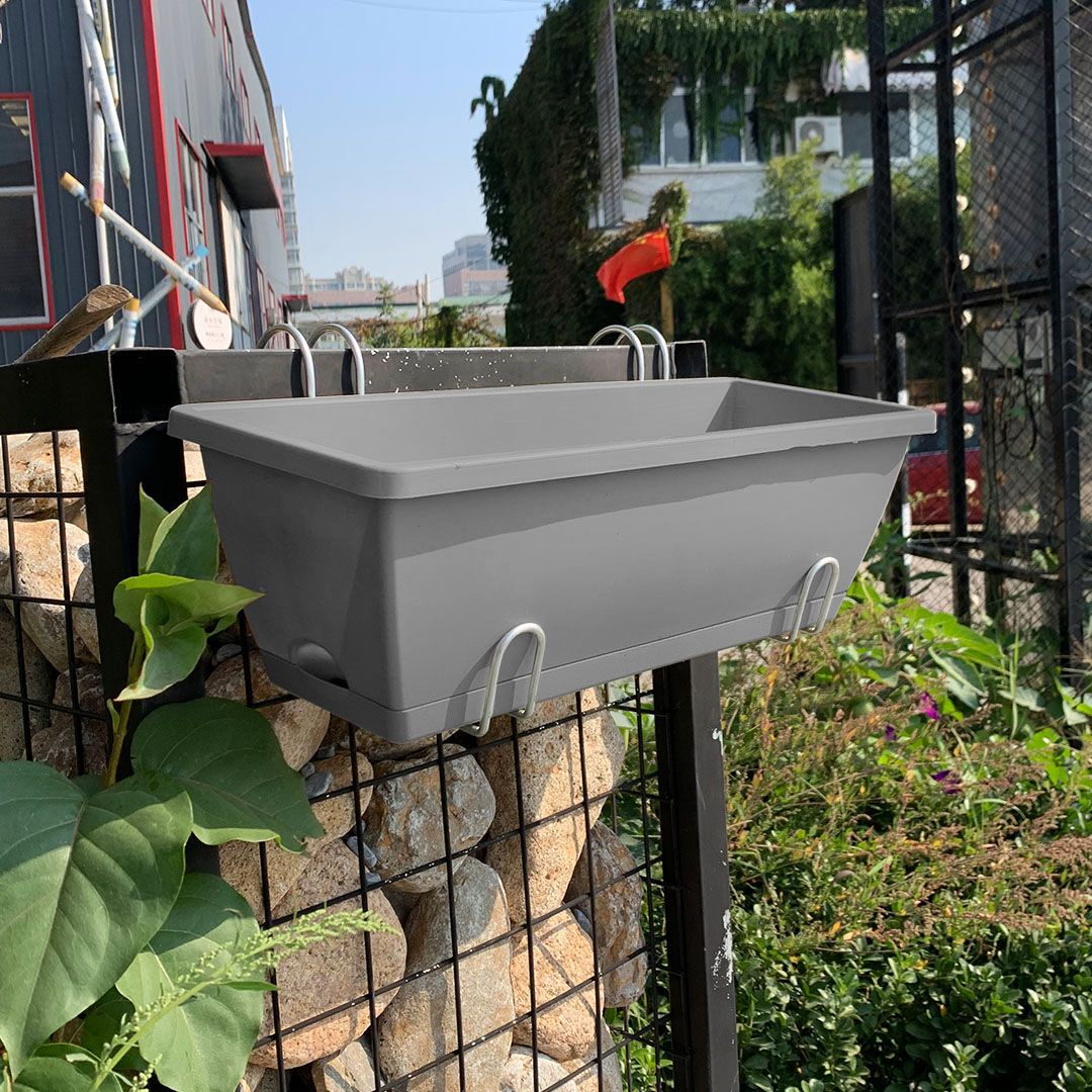 Soga 49.5Cm Gray Rectangular Planter Vegetable Herb Flower Outdoor Plastic Box With Holder Balcony Garden Decor Set Of 2, Garden, Tools &Amp; Hardware, Gardening &Amp; Lawn Care, Pots, Planters &Amp; Container Accessories, , ,  - Nz Depot 9