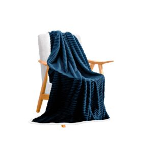 SOGA Throw Blanket Warm Cozy Double Sided Thick Flannel Coverlet Fleece Bed Sofa Comforter Dark Blue, Home, Bed Linen, Throws And Blankets, Blankets, ,  - NZ DEPOT 1