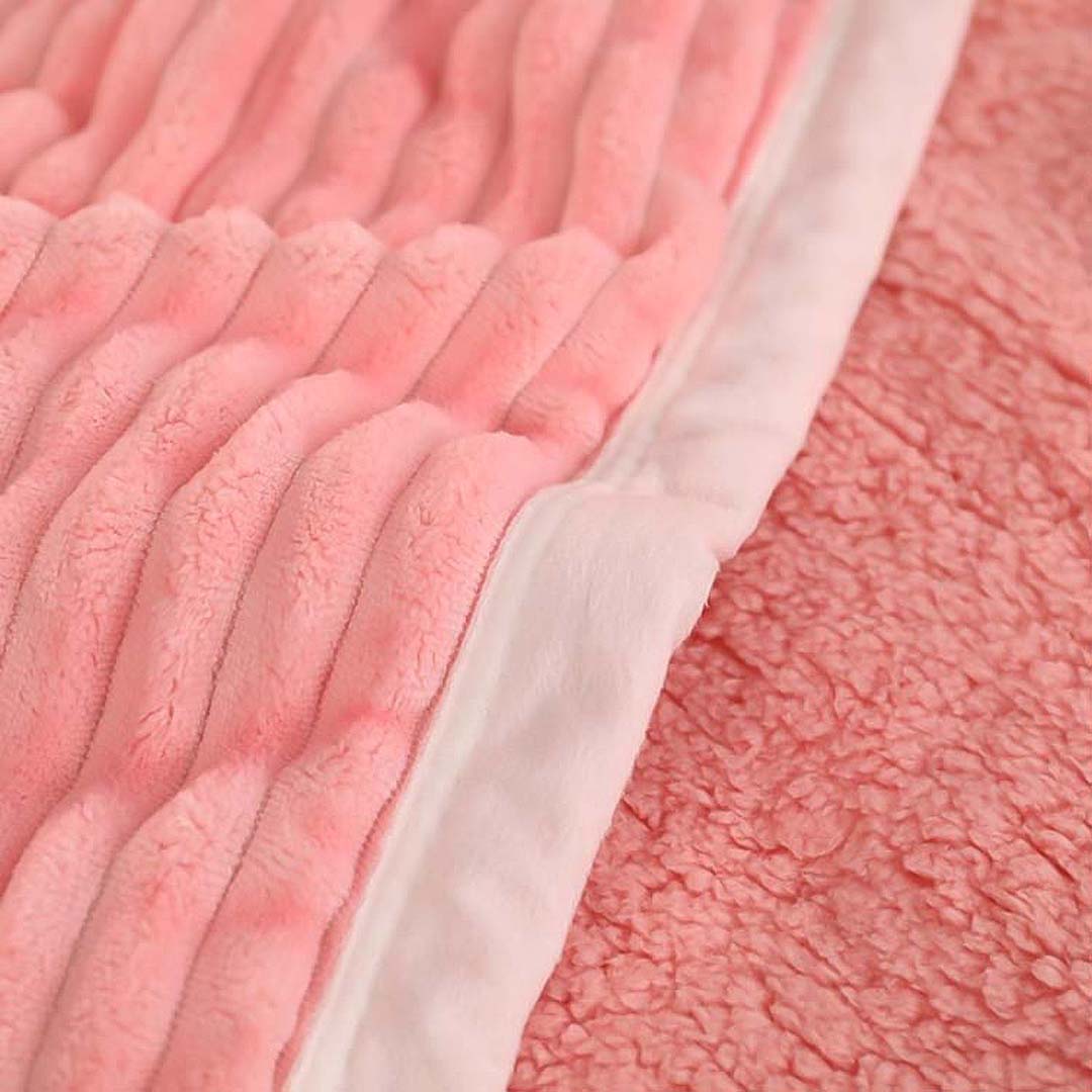 SOGA Throw Blanket Warm Cozy Double Sided Thick Flannel Coverlet Fleece Bed Sofa Comforter Pink, Home, Bed Linen, Throws And Blankets, Blankets, ,  - NZ DEPOT 8