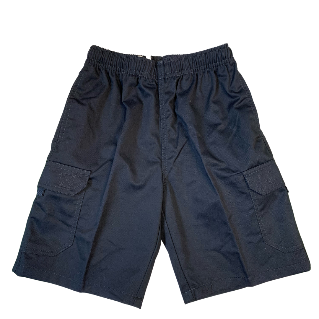 4055-N Elastic Waist Drill Cargo Shorts - Navy - 16 - Miltan Uniform Range