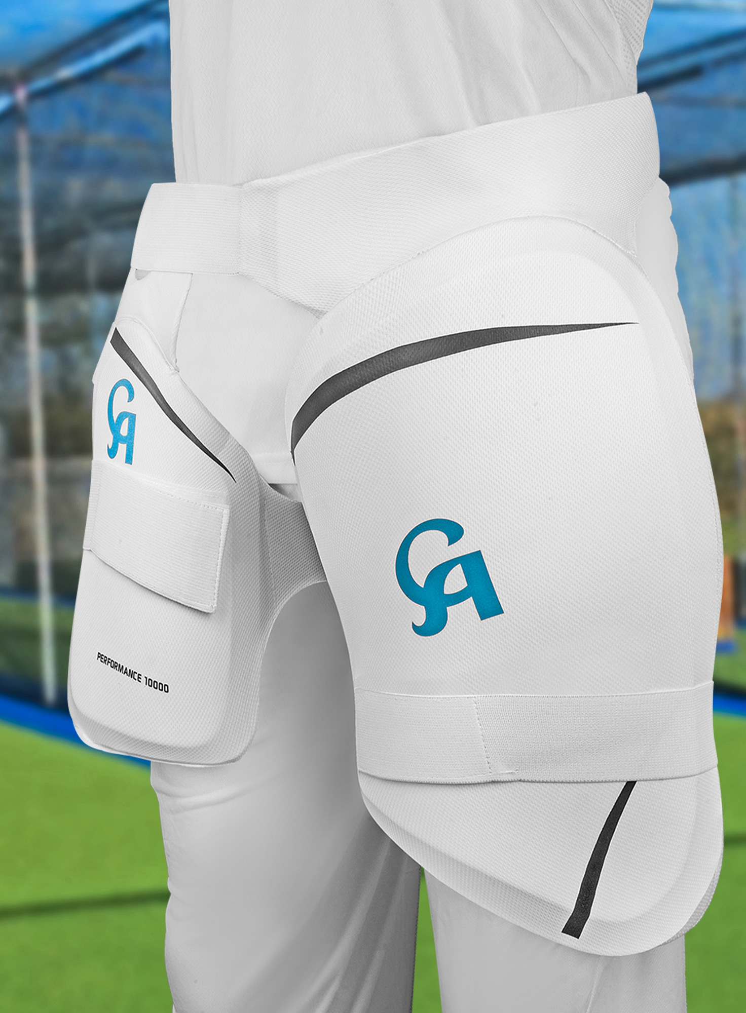 CA PERFORMANCE 10000 THIGH PAD - White L.H.S, R.H.S Arm & Thigh Guard Senior,2