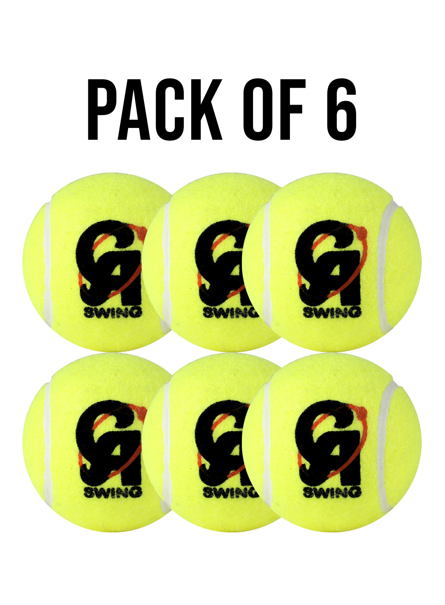 CA-SWING (PACK OF 6) - Yellow  Cricket Balls,1