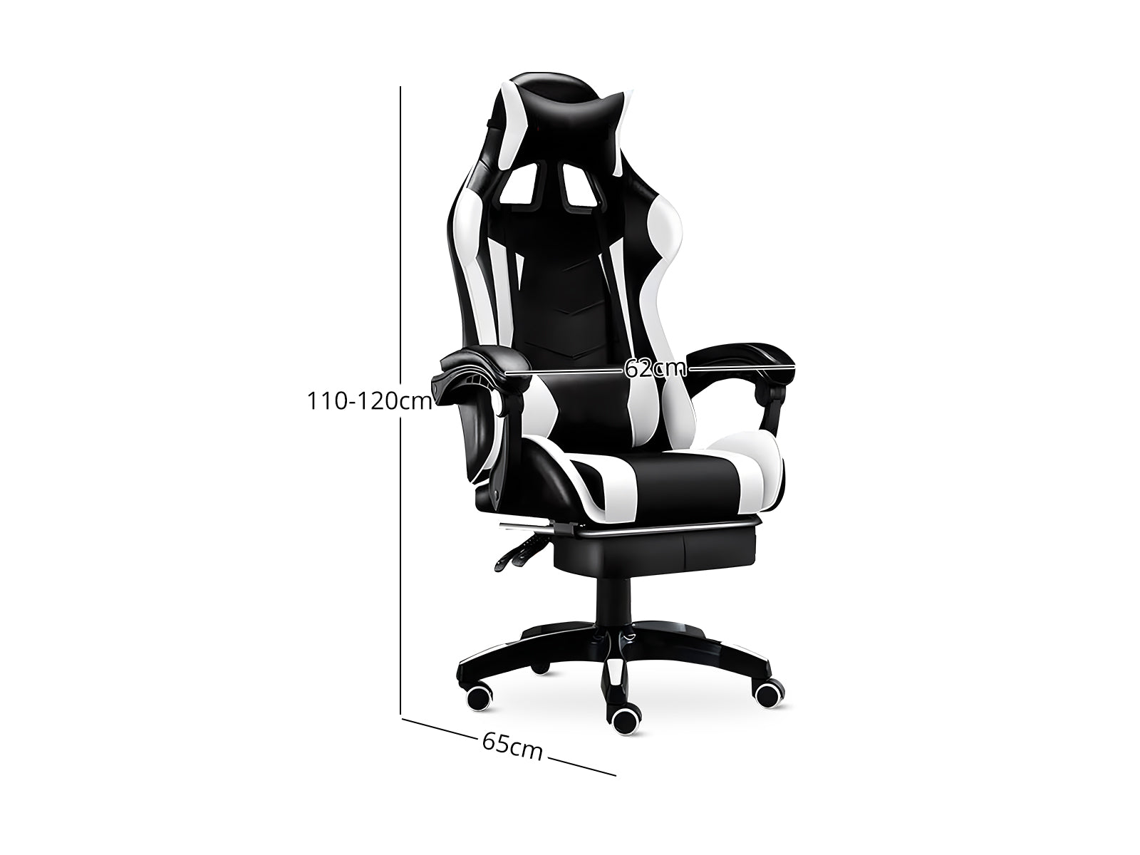 Chano Deluxe Gaming Chair Pu White Pr65004 Office Chairs Nz Depot 3 - Nz Depot