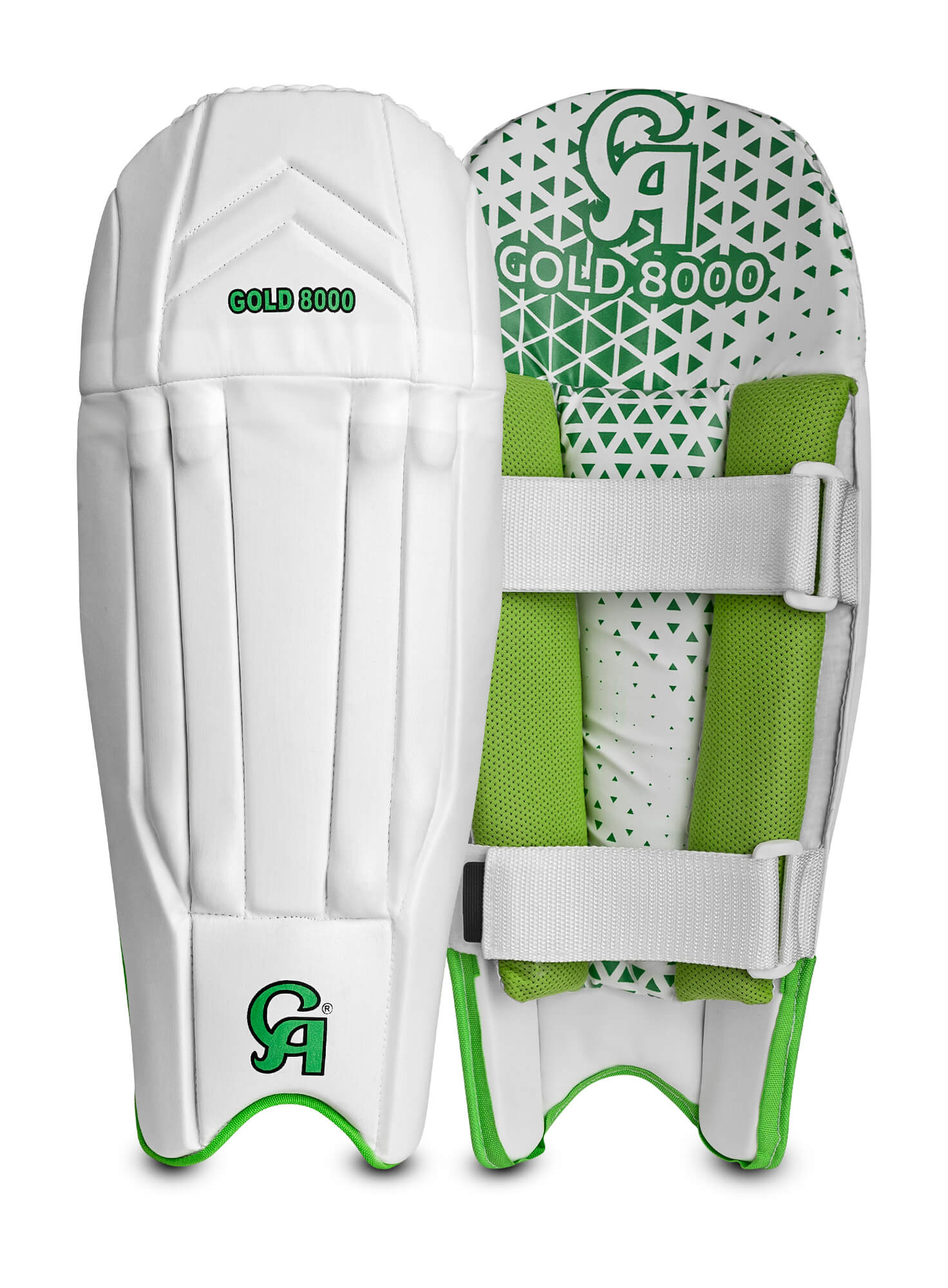 Gold 8000 - Green L.H.S, R.H.S Wicket Keeping Pads,2