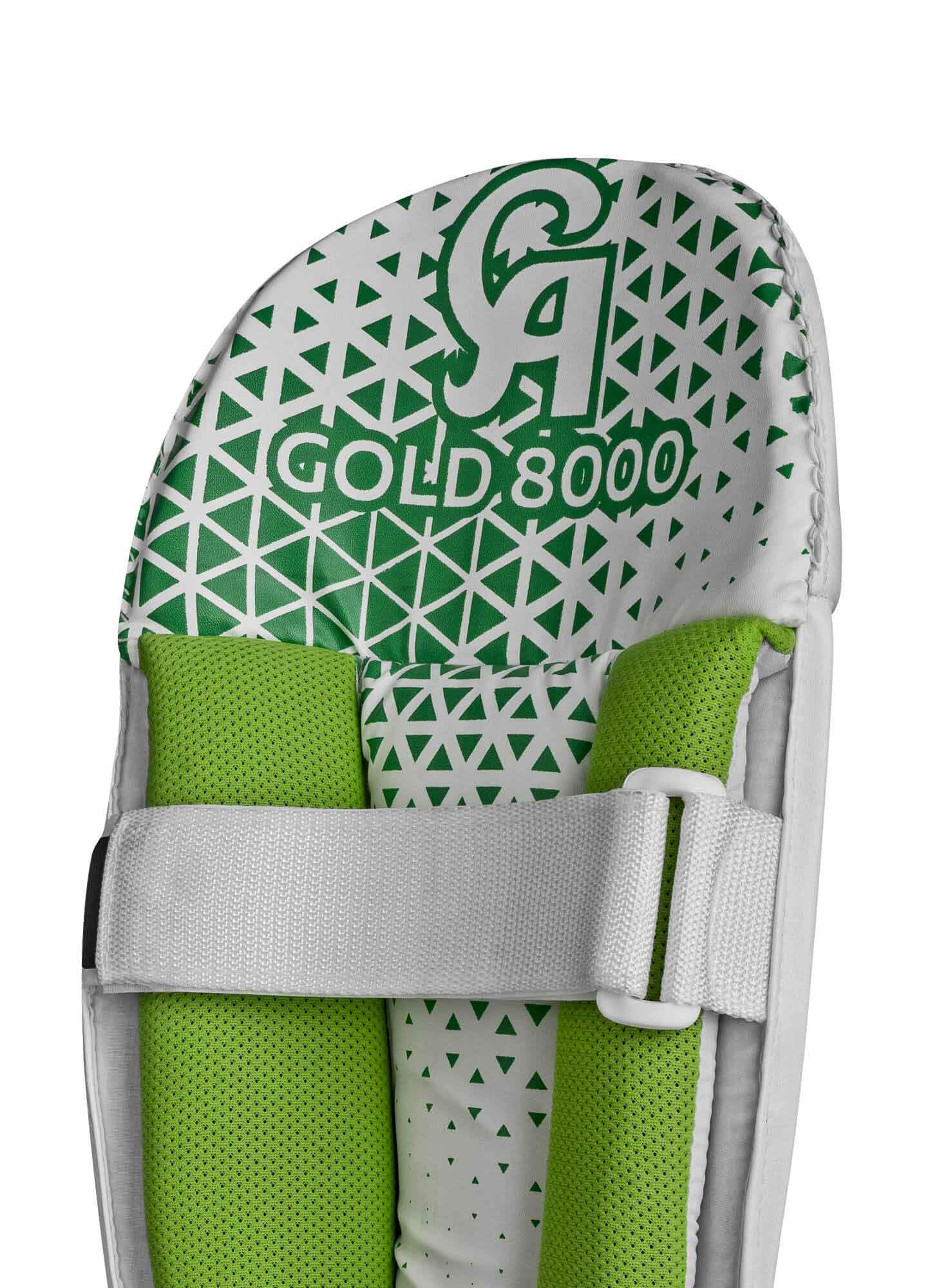 Gold 8000 - Green L.H.S, R.H.S Wicket Keeping Pads,3