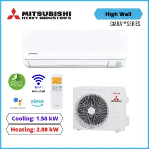 Mitsubishi Heavy Industries 1.5kW Ciara™ Series DXK05ZTLA-WF DXC05ZTLA-W Heat Pump Air Conditioner - NZDEPOT