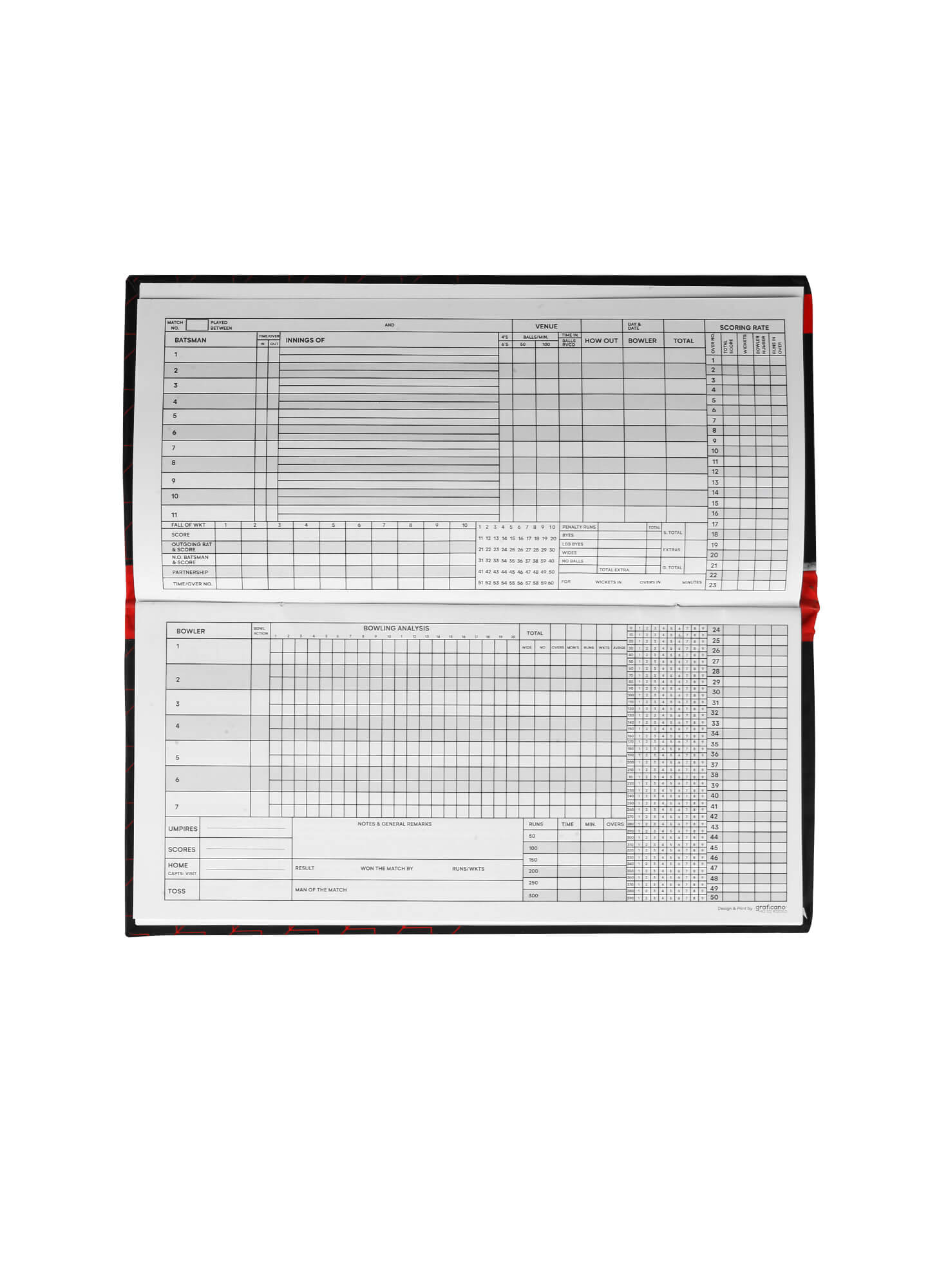 SCORE-BOOK (60 INNINGS) - Black  Cricket Accessories,2