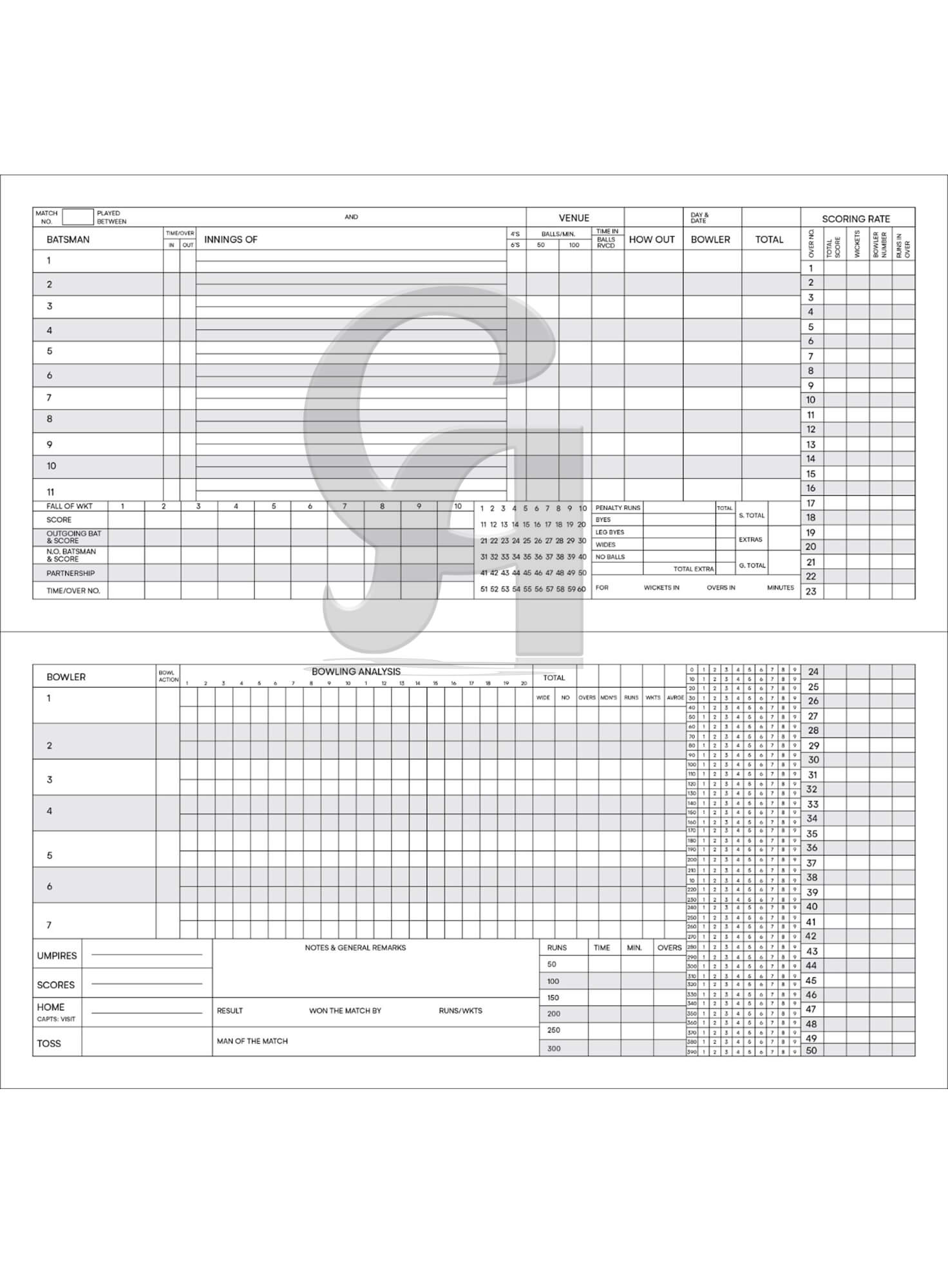 SCORE-BOOK (60 INNINGS) - Black  Cricket Accessories,4