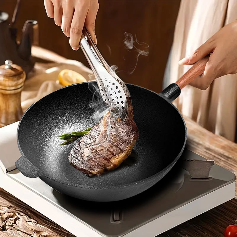 Soga 2X 31Cm Commercial Cast Iron Wok Round Bottom Frypan Home Cooking Skillet, Home &Amp; Living, Kitchen &Amp; Dining, Cookware, Frying Pans, ,  - Nz Depot 3