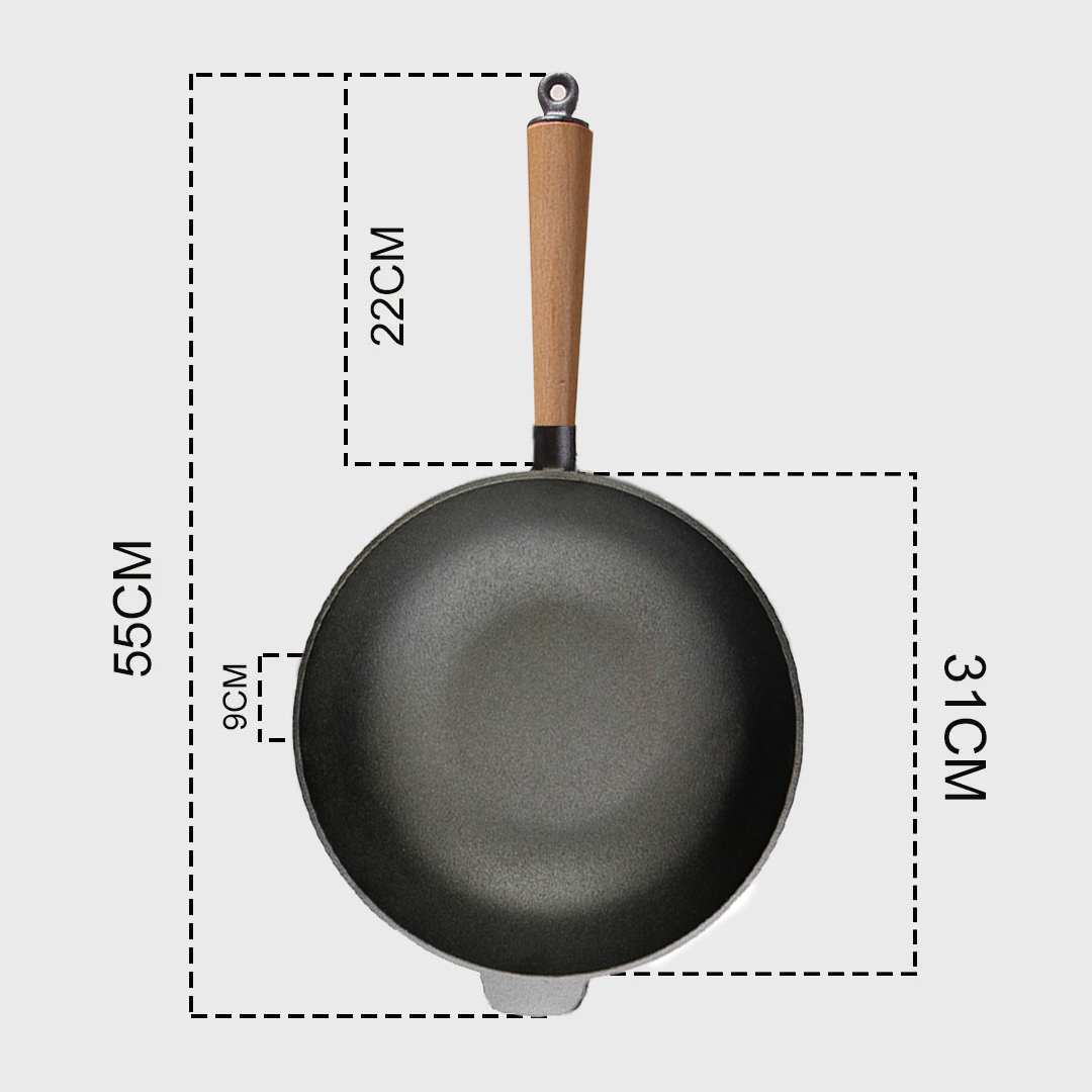 Soga 2X 31Cm Commercial Cast Iron Wok Round Bottom Frypan Home Cooking Skillet, Home &Amp; Living, Kitchen &Amp; Dining, Cookware, Frying Pans, ,  - Nz Depot 8