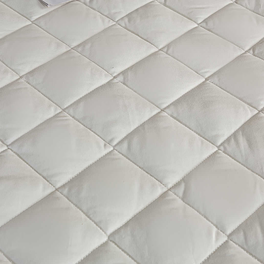 Soga 2X White 183Cm Wide Cross-Hatch Mattress Cover Thick Quilted Stretchable Bed Spread Sheet Protector With Pillow Covers, Updated P1 On Channels (4 Skus), , , , ,  - Nz Depot 8