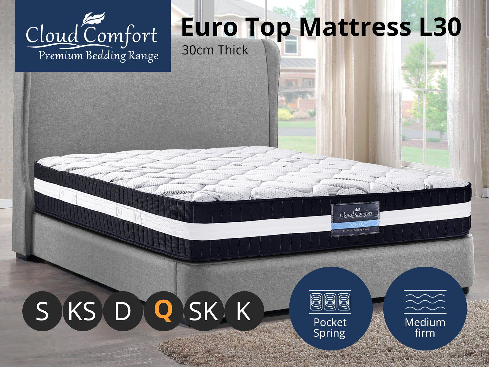 Whistler Queen Bed With L30 Mattress Pr219886 Mattresses Nz Depot 4 - Nz Depot