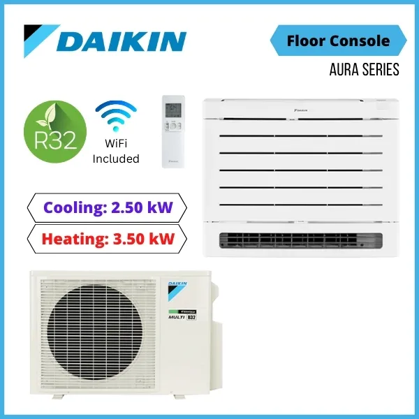 Daikin 2.5Kw Aura Floor Console Heat Pump Air Conditioner - Fvxm25Y - Nzdepot