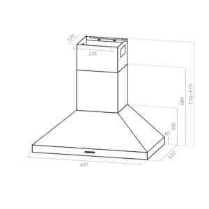 Midea 60cm Canopy Rangehood E60MEW2A09 - Rangehoods - E60MEW2A09-2 - NZ DEPOT