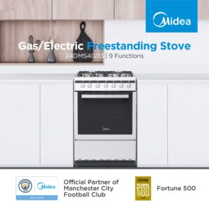 Midea 60cm Gas/Electric Freestanding Stove | Midea Kitchen Appliances NZ - Ovens - 24DMS4G113-2 - NZ DEPOT