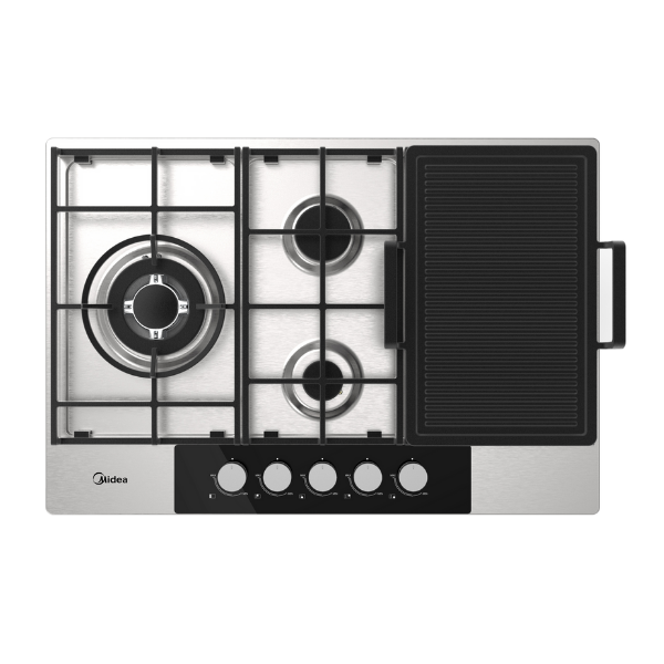 Midea 75Cm 5 Burner Gas Hob Stainless Steel With Grill Plate 75Sp021 - Hobs - 75Sp021 - Nz Depot