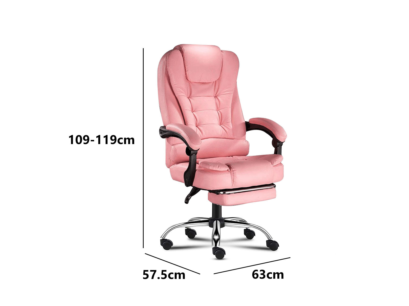 Percy Massage Office Chair PU Pink PR7150 Office Chairs NZ DEPOT 3