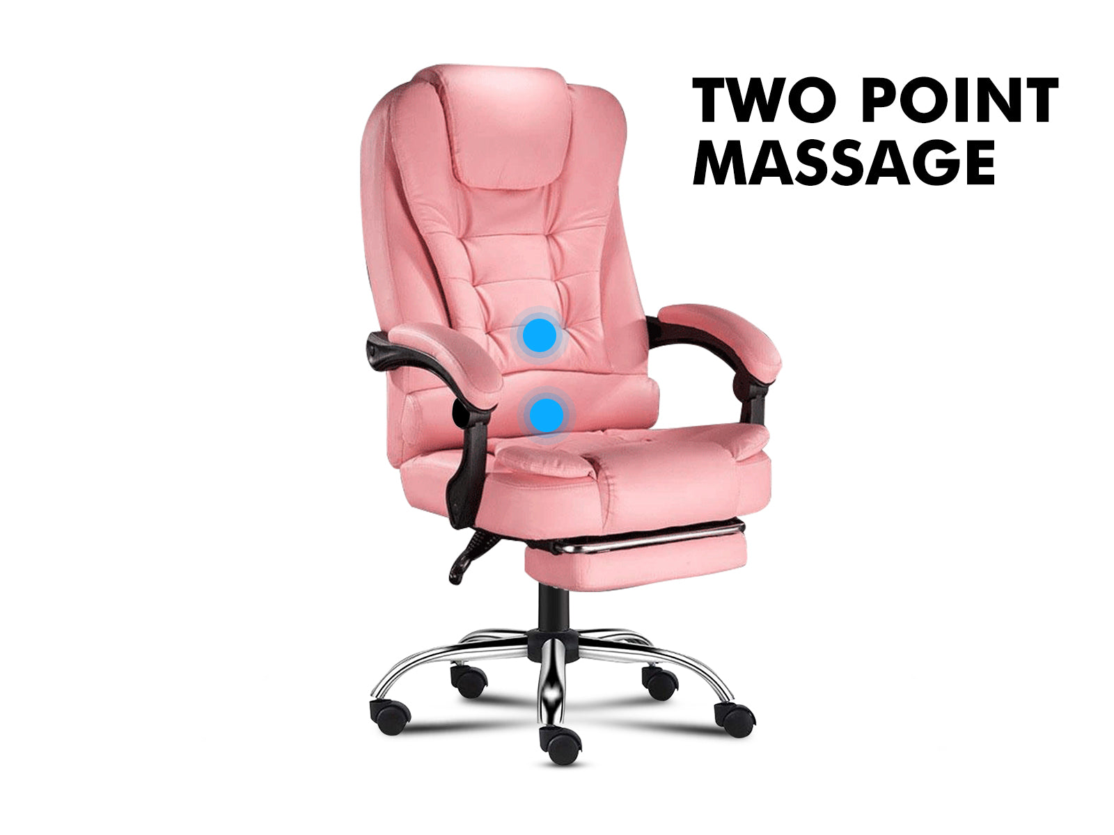 Percy Massage Office Chair PU Pink PR7150 Office Chairs NZ DEPOT 4