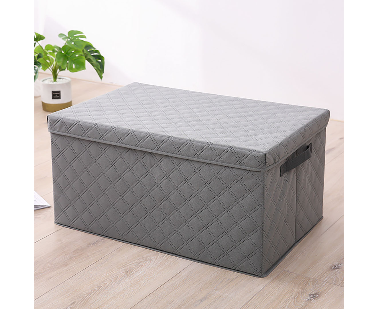 Soga 2X Extra Large Grey Non-Woven Diamond Quilt Grid Fabric Storage/Organizer Box, Furniture, Storage &Amp; Shelving, Home Storage, , ,  - Nz Depot 2