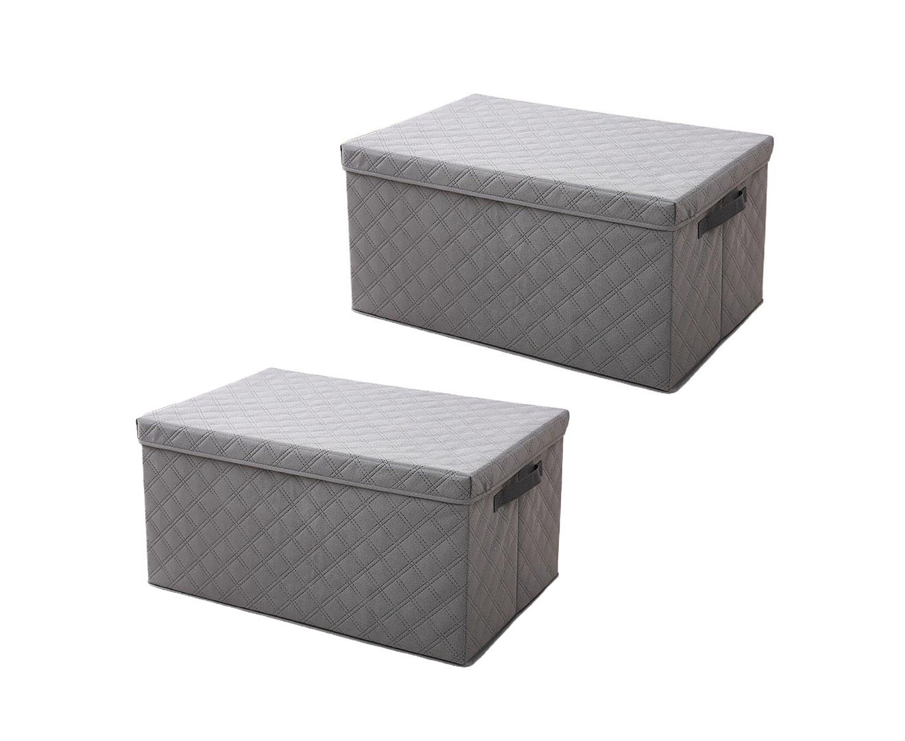 Soga 2X Extra Large Grey Non-Woven Diamond Quilt Grid Fabric Storage/Organizer Box, Furniture, Storage &Amp; Shelving, Home Storage, , ,  - Nz Depot 1