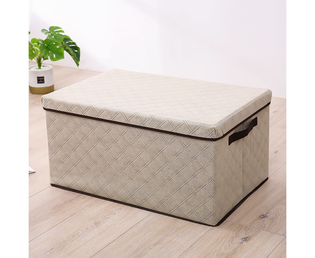 Soga 2X Small Beige Non-Woven Diamond Quilt Grid Fabric Storage/ Organizer Box, Furniture, Storage &Amp; Shelving, Home Storage, , ,  - Nz Depot 2