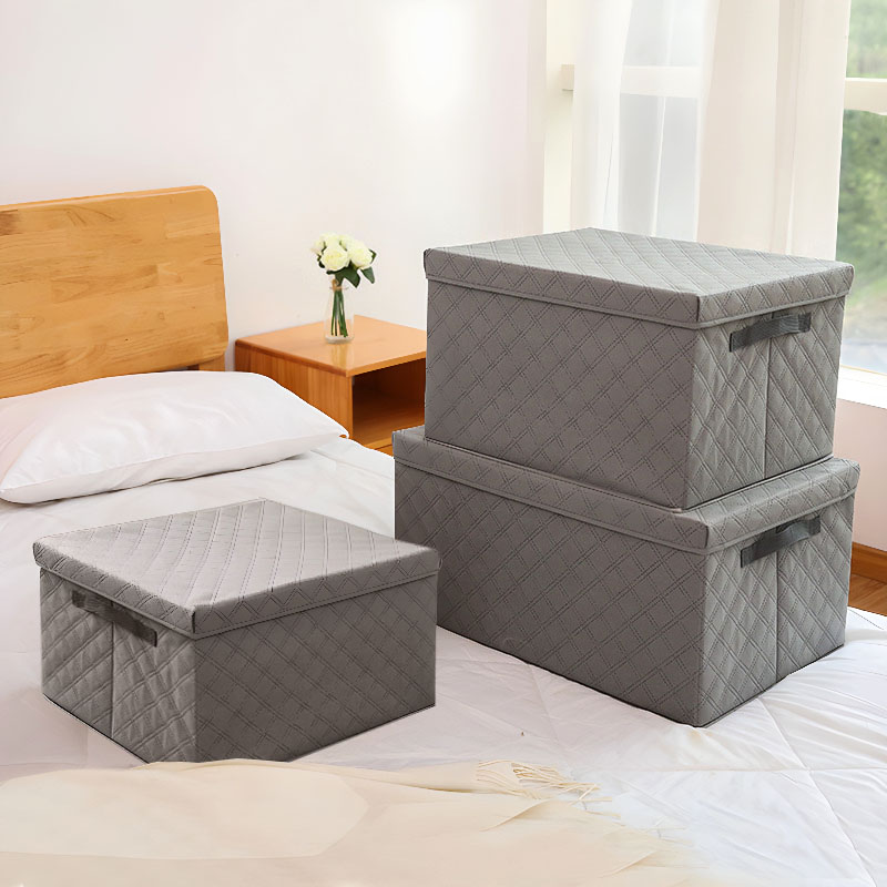 Soga 2X Small Grey Non-Woven Diamond Quilt Grid Fabric Storage/Organizer Box, Furniture, Storage &Amp; Shelving, Home Storage, , ,  - Nz Depot 3