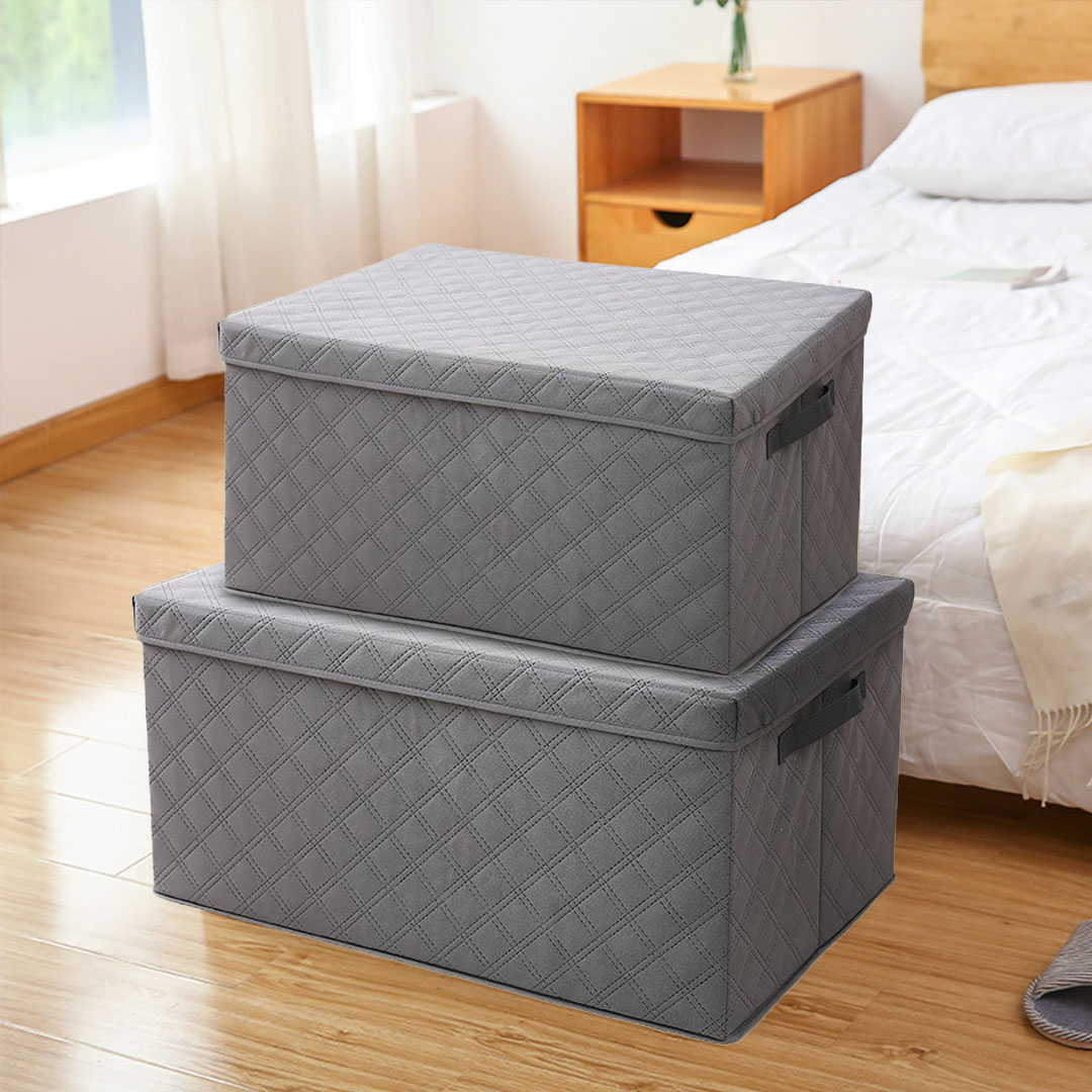 Soga 2X Small Grey Non-Woven Diamond Quilt Grid Fabric Storage/Organizer Box, Furniture, Storage &Amp; Shelving, Home Storage, , ,  - Nz Depot 4