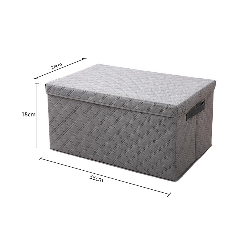 Soga 2X Small Grey Non-Woven Diamond Quilt Grid Fabric Storage/Organizer Box, Furniture, Storage &Amp; Shelving, Home Storage, , ,  - Nz Depot 5