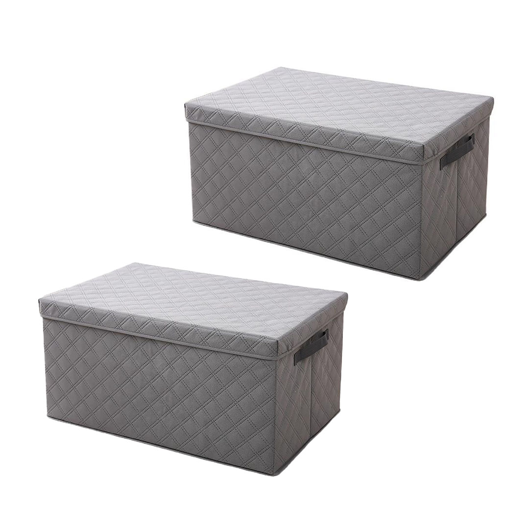 Soga 2X Small Grey Non-Woven Diamond Quilt Grid Fabric Storage/Organizer Box, Furniture, Storage &Amp; Shelving, Home Storage, , ,  - Nz Depot 1